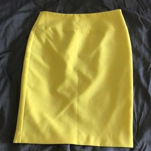 Lemon yellow pencil skirt